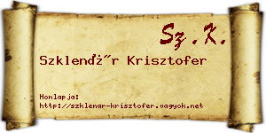 Szklenár Krisztofer névjegykártya