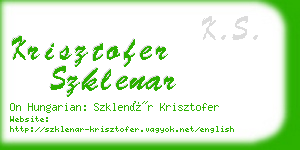 krisztofer szklenar business card